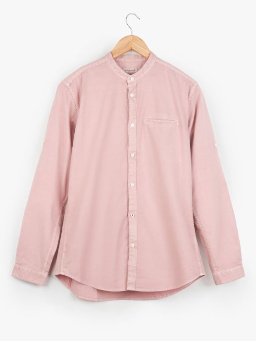 Pink mandarin collar shirt